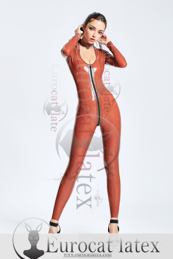 eurocat latex Female Keyhole & Belted Neck Catsuit