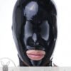 eurocat Male Latex Hood Rubber Fetish Wear Cosplay catsuits MASK  LASER PERFORATE