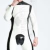eurocat latex Male 'White Knight' Back Zip Catsuit