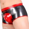 Latex short men pants rubber trousers with crotch zip