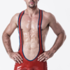 latex Male Open Bum Wrestling Suit