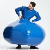 Latex Sexy Inflatable both outer and inner thickness are 0.4mm Middle Blue