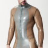 Male 'Silver Sleek' Front-zip Catsuit