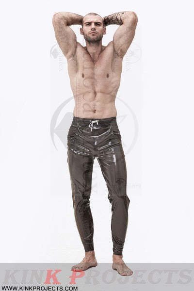 eurocat latex Male rubber Drawstring Sports-Style Tracksuit Pants