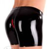Latex short men pants rubber trousers with Zipper at Crotch