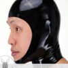 eurocat Male Latex Hood Rubber Fetish Wear Cosplay catsuits  MASK OPEN