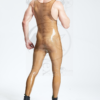 eurocat latex Male Translucent Codpiece Singlet Leggings Suit