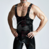 latex Male Codpiece Shoulder Strap Cycling Suit