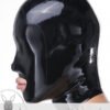 eurocat Male Latex Hood Rubber Fetish Wear Cosplay catsuits MASK  LASER PERFORATE