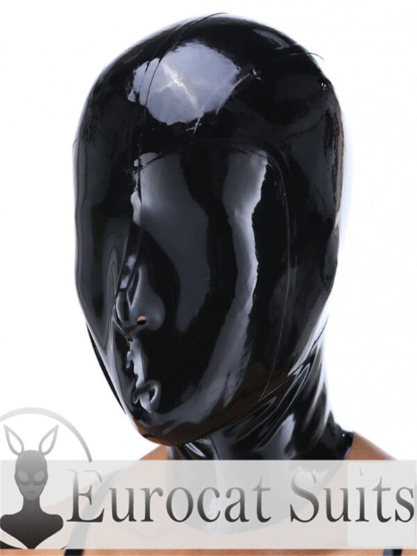 eurocat Latex Hood Rubber Fetish Wear Cosplay catsuits MASK ALL CLOSED