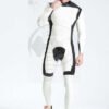 eurocat latex Male 'White Knight' Back Zip Catsuit