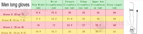 male fetihs latex gloves long , Stretchy and Body Safe rubber Gloves chlorined 0.4mm