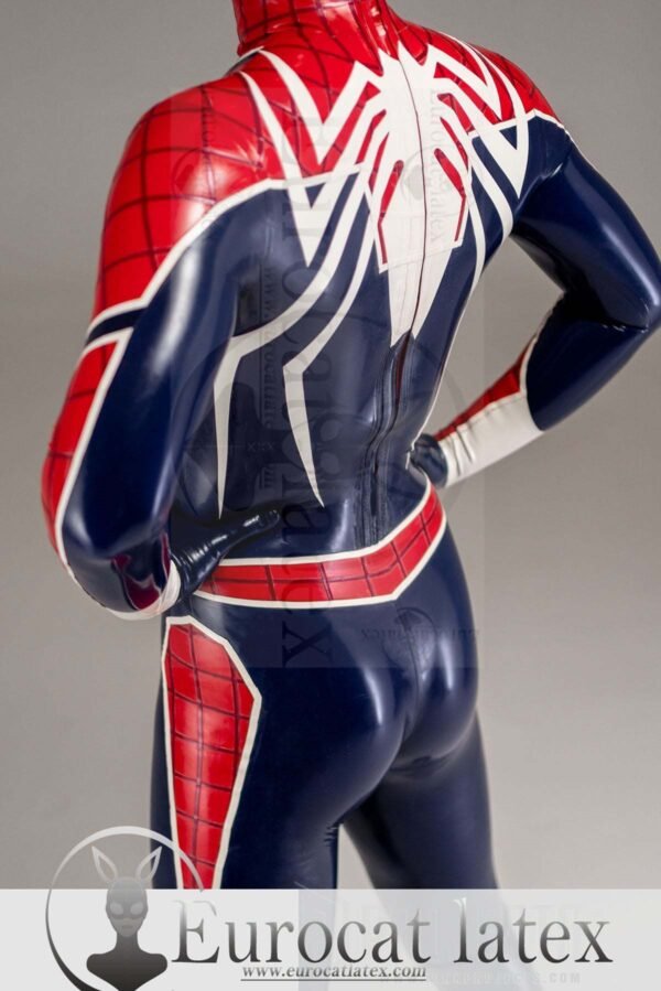 eurocat latex Male Zipperless Neck Entry 'Spidey' rubber Catsuit