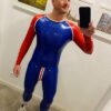 Male 'Sportsman' Round Neck Catsuit With Codpiece