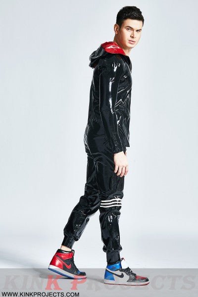 eurocat latex Male Hooded Windbreaker Jacket