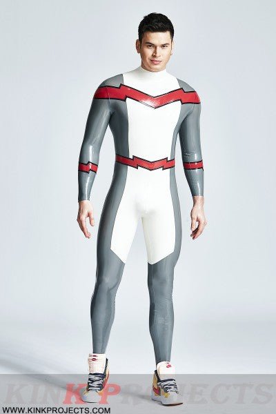 eurocat latex Male 'Firebolt' Back Zipper Catsuit