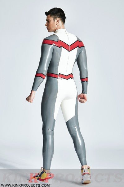 eurocat latex Male 'Firebolt' Back Zipper Catsuit