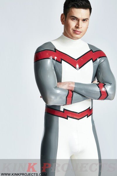 eurocat latex Male 'Firebolt' Back Zipper Catsuit