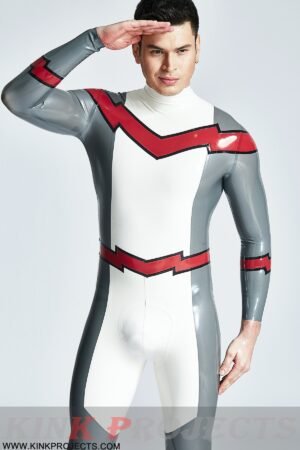 eurocat latex Male 'Firebolt' Back Zipper Catsuit
