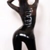 Black women latex suit custommade transparent