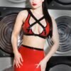 Red & Black Latex Penelope Skirt handmade