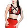 Red & Black Latex Penelope Skirt handmade