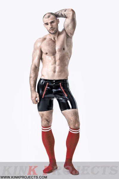 eurocat latex Male Front Double Zip Shorts