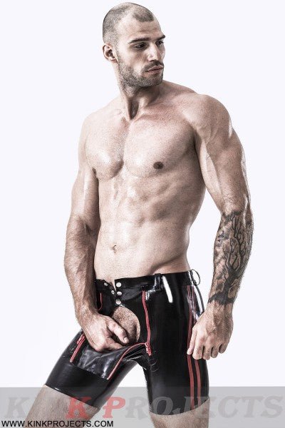 eurocat latex Male Front Double Zip Shorts