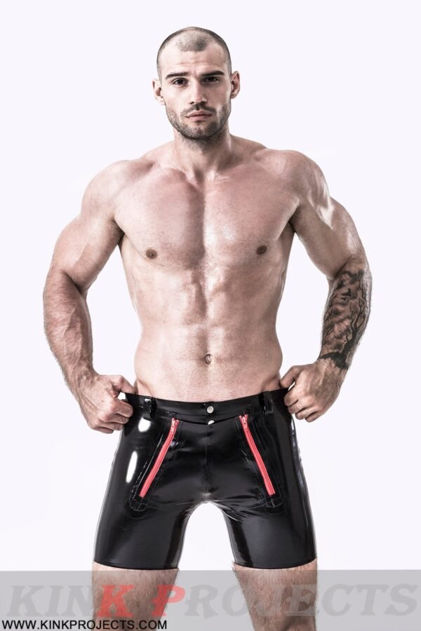 eurocat latex Male Front Double Zip Shorts