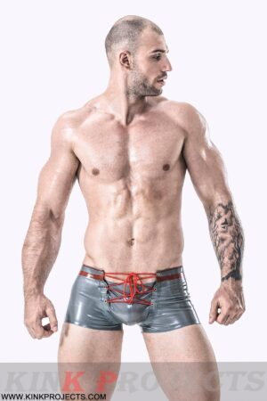 eurocat latex Male Laced Plunging Front Briefs
