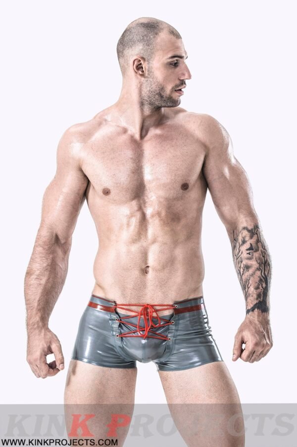 eurocat latex Male Laced Plunging Front Briefs
