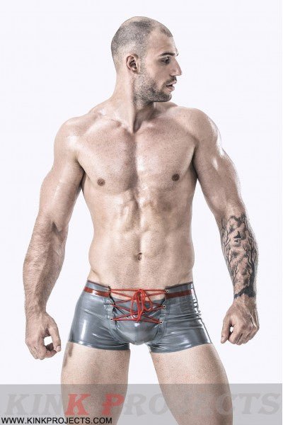 eurocat latex Male Laced Plunging Front Briefs