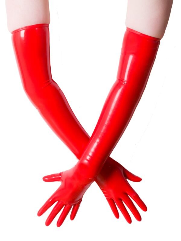 Shoulder Length Latex Gloves- Moulded & Black