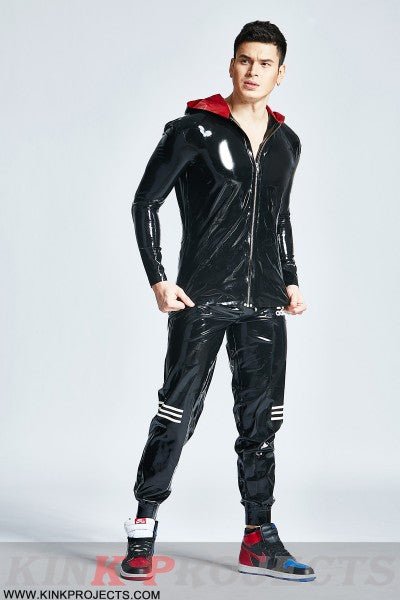 eurocat latex Male Hooded Windbreaker Jacket