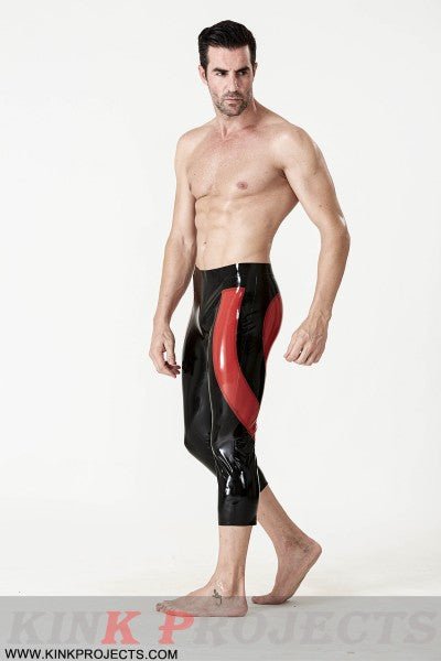 eurocat latex Male 'Heartening' Three-Quarter Zipperless Leggings