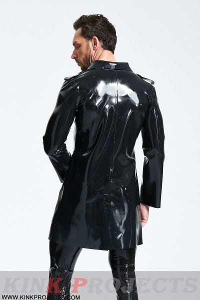 eurocat latex Male Double-Breasted Three-Quarter Trench Coat