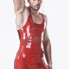 latex Male Zipperless Short Leg Singlet Suit