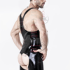 latex Male Open-Crotch Y-Strapped Singlet Suit