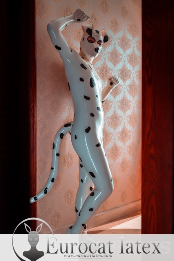 eurocat latex Male 'Dalmatian' Catsuit