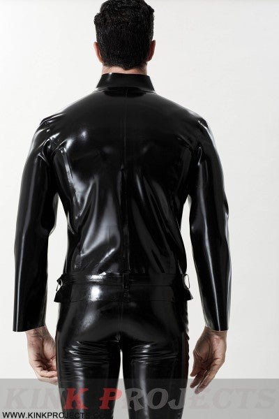 eurocat latex Male Front Zip Motorcycle Jacket