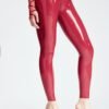 eurocat latex female Plum Red Leggings  'Criss-Cross' Tights