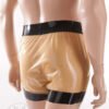 Latex short men pants rubber trousers Bizarre golden shower latex pants