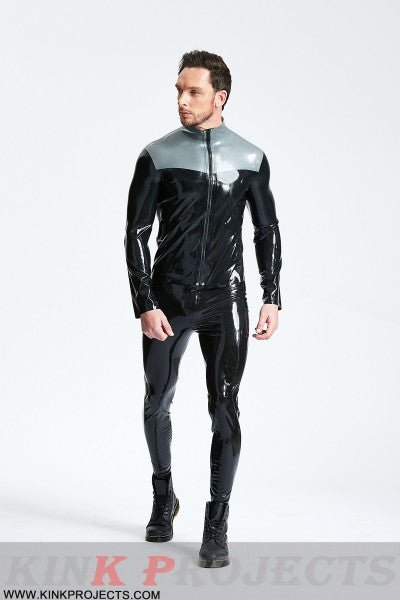 eurocat latex Male Front Zipper Casual Jacket
