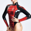 eurocat latex female Regimental High-cut Long-sleeved Leotard
