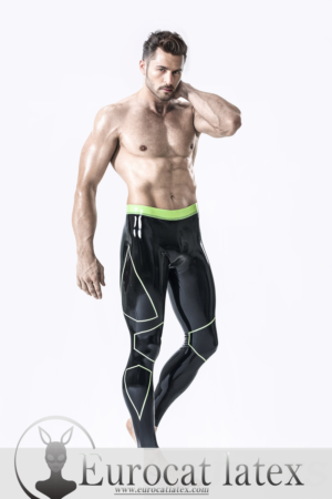 eurocat latex Male Studded & Zippered 'Codpiece' rubber Leggings