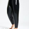 Black Sexy Latex Unisex Male Inflatable Pants outer thickness is 0.6mm