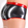 Latex short men pants rubber trousers with crotch zip