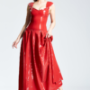 Panel-Pleated Formal Maxi Dress