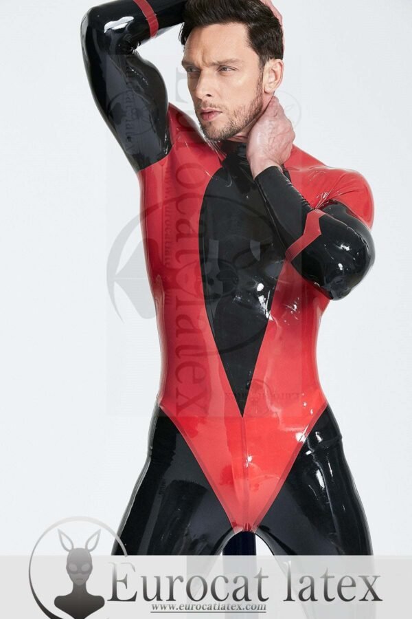 eurocat latex Male 'Devil-May-Care' Inflated Tail Catsuit