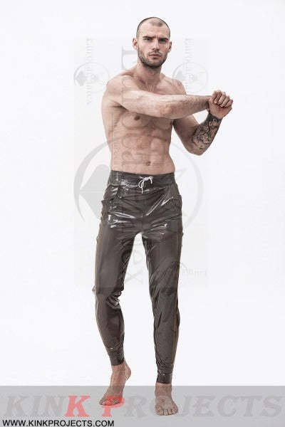 eurocat latex Male rubber Drawstring Sports-Style Tracksuit Pants